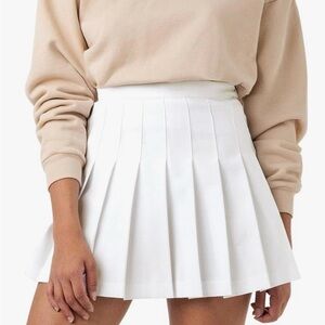 Amazon White Pleated Mini Skirt